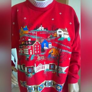 VINTAGE Sweatshirt / CITY SCENERY  (VINTAGE WAY) GRAPHIC SZ. SM BY ACT 3 UNIQUE!